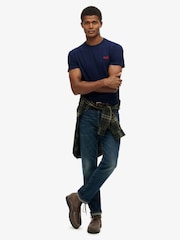 Superdry Atlantic Navy Essential Logo Embroidery T-Shirt - Image 2 of 6
