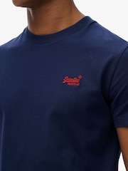 Superdry Atlantic Navy Essential Logo Embroidery T-Shirt - Image 4 of 6