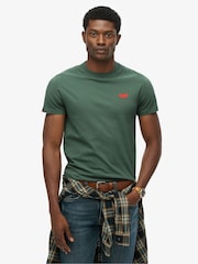 Superdry Green Essential Logo Embroidery T-Shirt - Image 1 of 7
