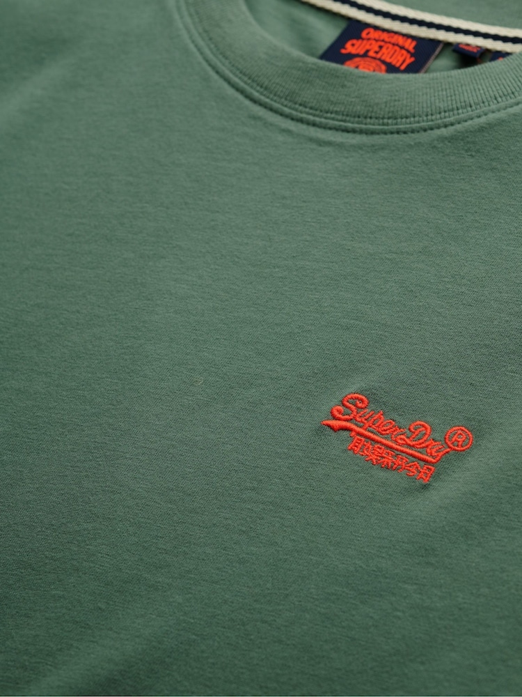 Superdry Green Essential Logo Embroidery T-Shirt - Image 7 of 7