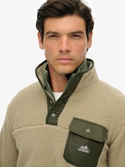 Superdry Natural Fuji Fleece Half Popper Jumper - Image 3 of 5