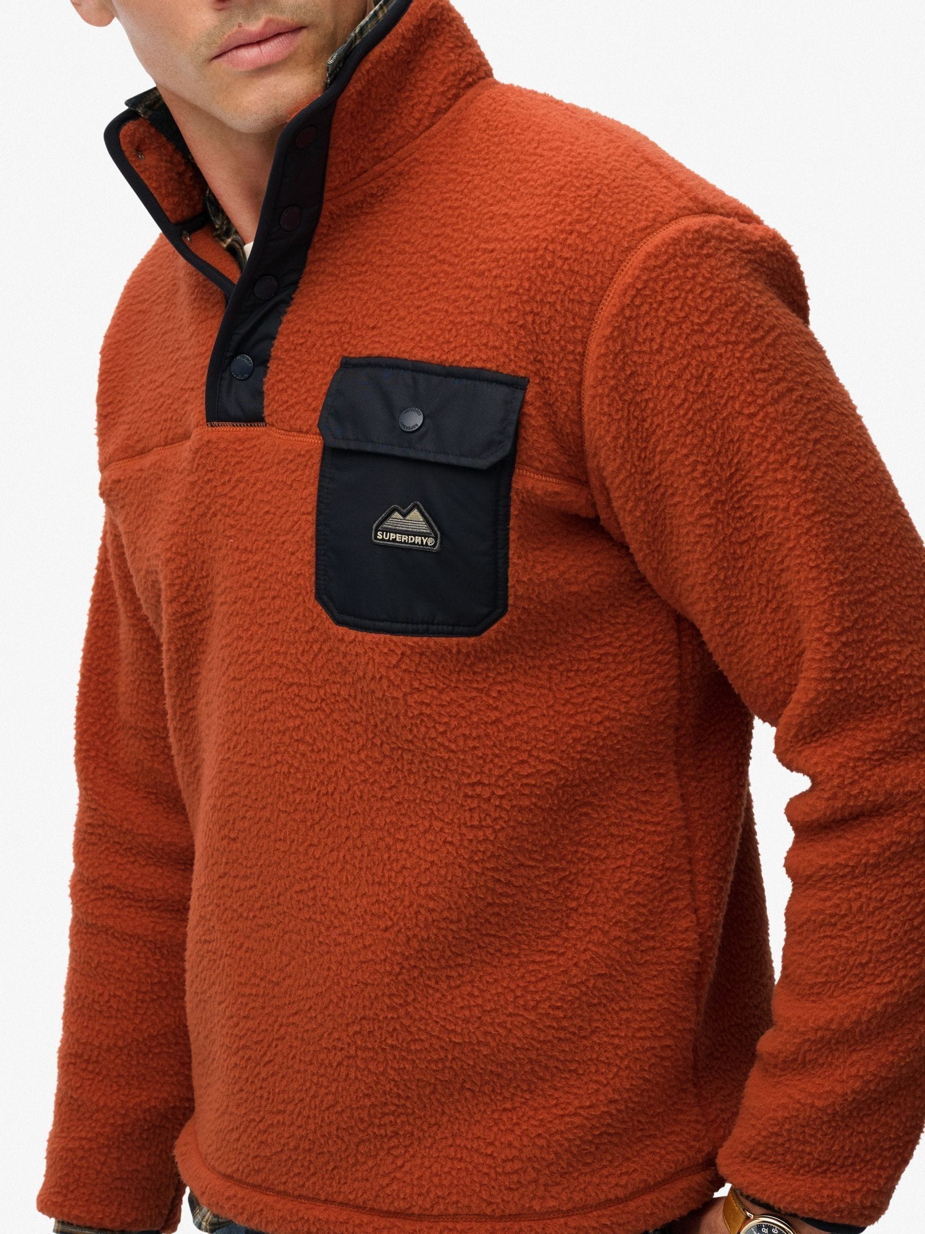 Satın al Turuncu - Superdry Fuji Polar Yarım Çıtçıtlı Kazak Next