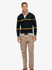 Superdry Green Vintage Athletic Stripe Rugby Top - Image 3 of 6