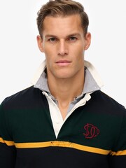 Superdry Green Vintage Athletic Stripe Rugby Top - Image 4 of 6
