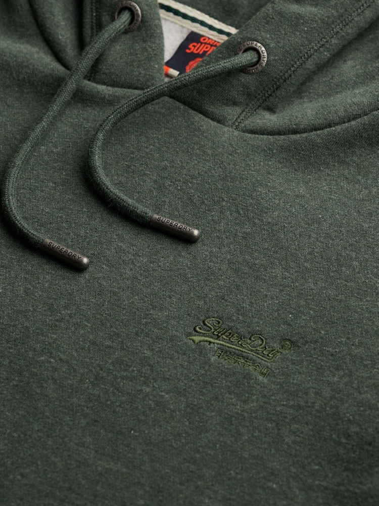 Superdry Olive Green Essential Logo Hoodie - Image 6 of 6