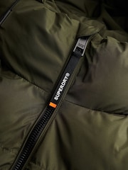 Superdry Green Hooded Sports Puffer Jacket - Image 7 of 7
