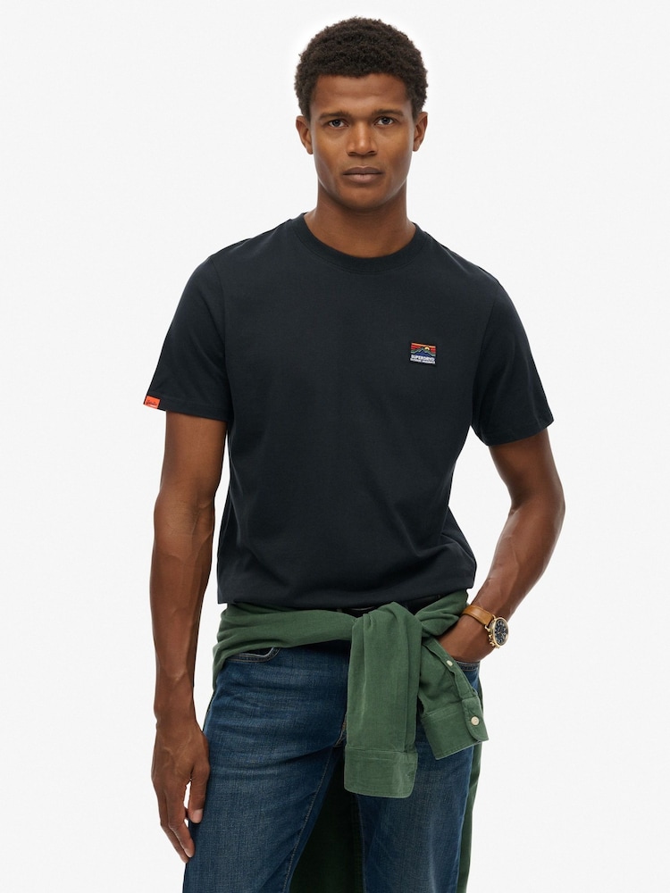 Superdry Blue Great Outdoors Embroidered Relaxed T-Shirt - Image 1 of 4 Superdry Blue Great Outdoors Embroidered Relaxed T-Shirt - Image 1 of 4