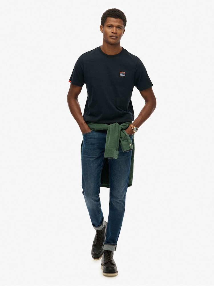 Superdry Blue Great Outdoors Embroidered Relaxed T-Shirt - Image 2 of 4 Superdry Blue Great Outdoors Embroidered Relaxed T-Shirt - Image 2 of 4