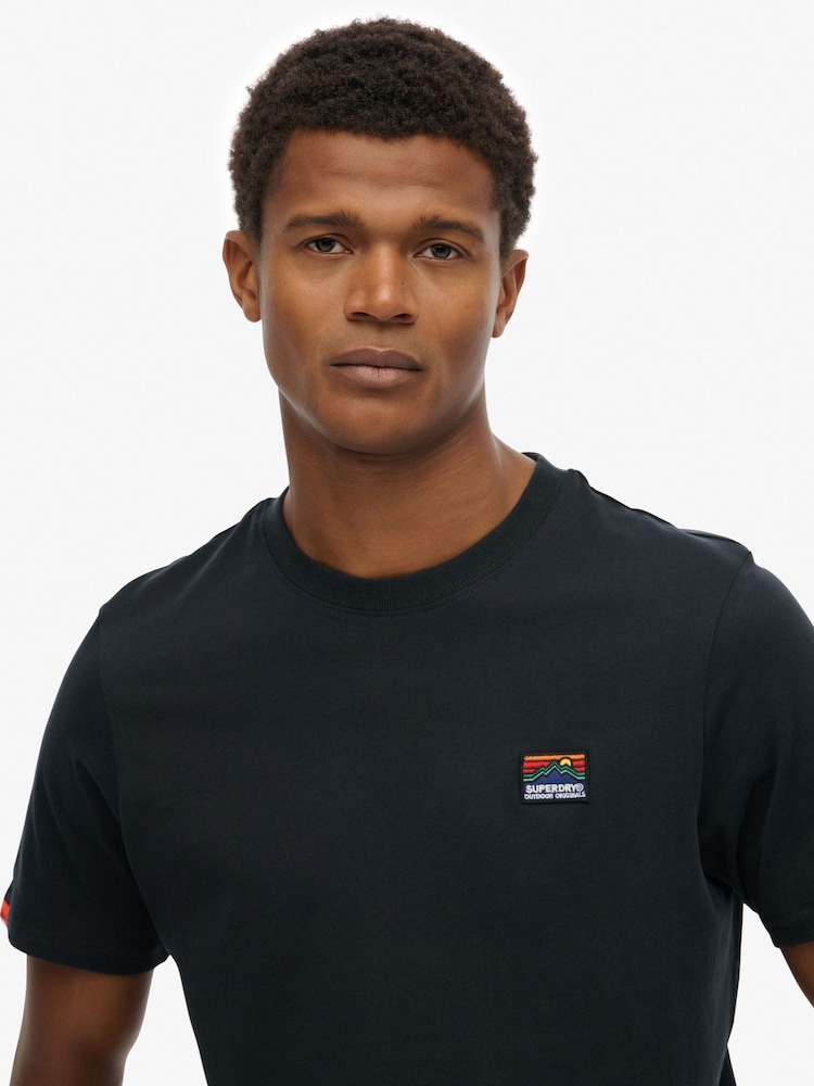 Superdry Blue Great Outdoors Embroidered Relaxed T-Shirt - Image 4 of 4 Superdry Blue Great Outdoors Embroidered Relaxed T-Shirt - Image 4 of 4