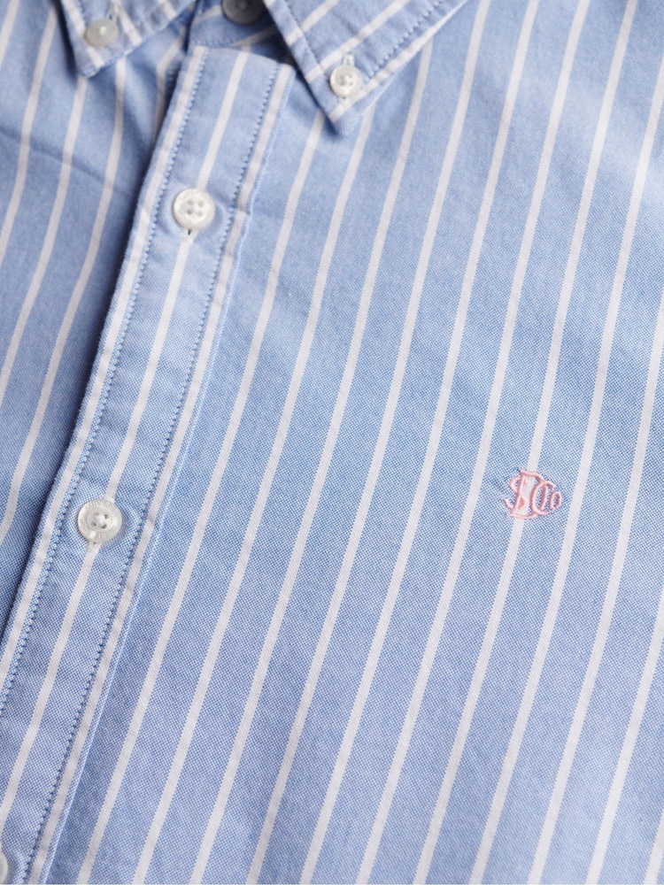 Superdry Blue Classic Oxford 100% Cotton Shirt - Image 6 of 6