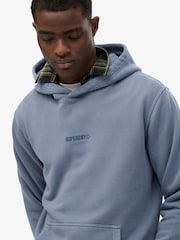 Superdry Blue Micro Logo Hoodie - Image 3 of 6