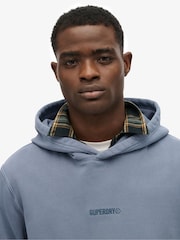 Superdry Blue Micro Logo Hoodie - Image 4 of 6