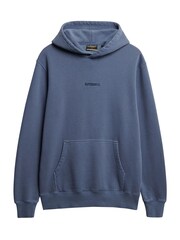 Superdry Blue Micro Logo Hoodie - Image 5 of 6