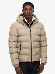 Superdry Natural Hooded Sports Puffer Jacket - Image 2 of 7