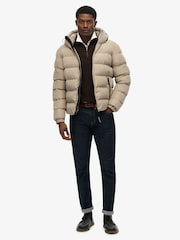 Superdry Natural Hooded Sports Puffer Jacket - Image 3 of 7