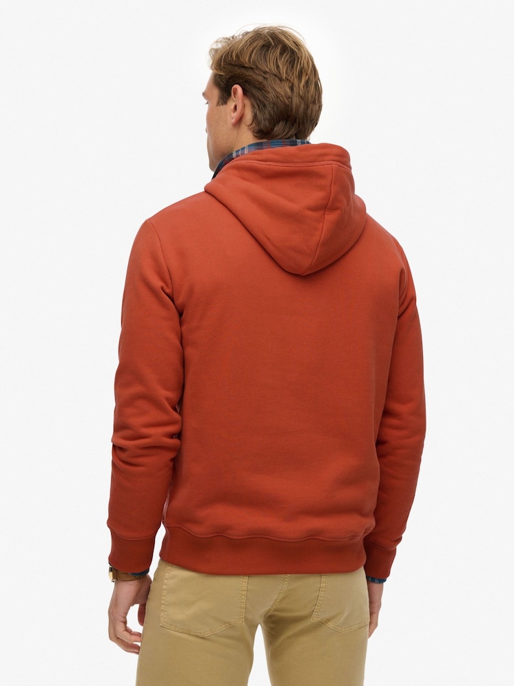Superdry Brown Essential Loose Fit Logo Hoodie - Image 2 of 7