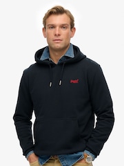 Marinha Eclipse - Superdry capuz Essential Loose Fit com logotipo Hoodie - Imagem 1 de 7