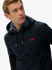 Marinha Eclipse - Superdry capuz Essential Loose Fit com logotipo Hoodie - Imagem 3 de 7