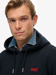 Marinha Eclipse - Superdry capuz Essential Loose Fit com logotipo Hoodie - Imagem 4 de 7