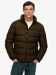 Superdry Brown Sports Puffer Jacket - Image 1 of 7