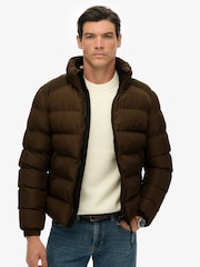 Superdry Brown Sports Puffer Jacket - Image 2 of 7