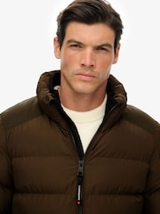 Superdry Brown Sports Puffer Jacket - Image 4 of 7