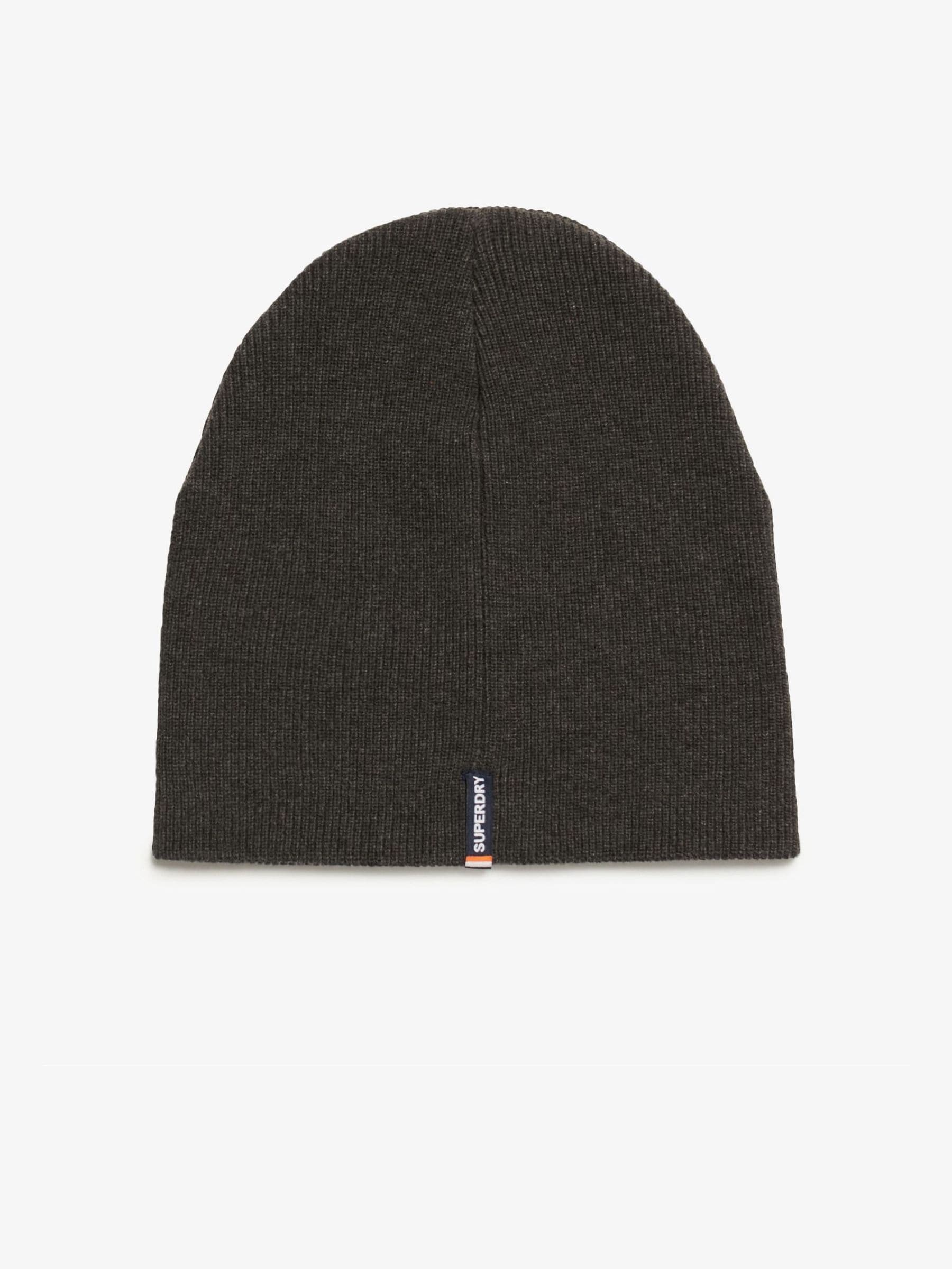 Buy Superdry Grey Essential Logo Knitted Beanie Hat from Next