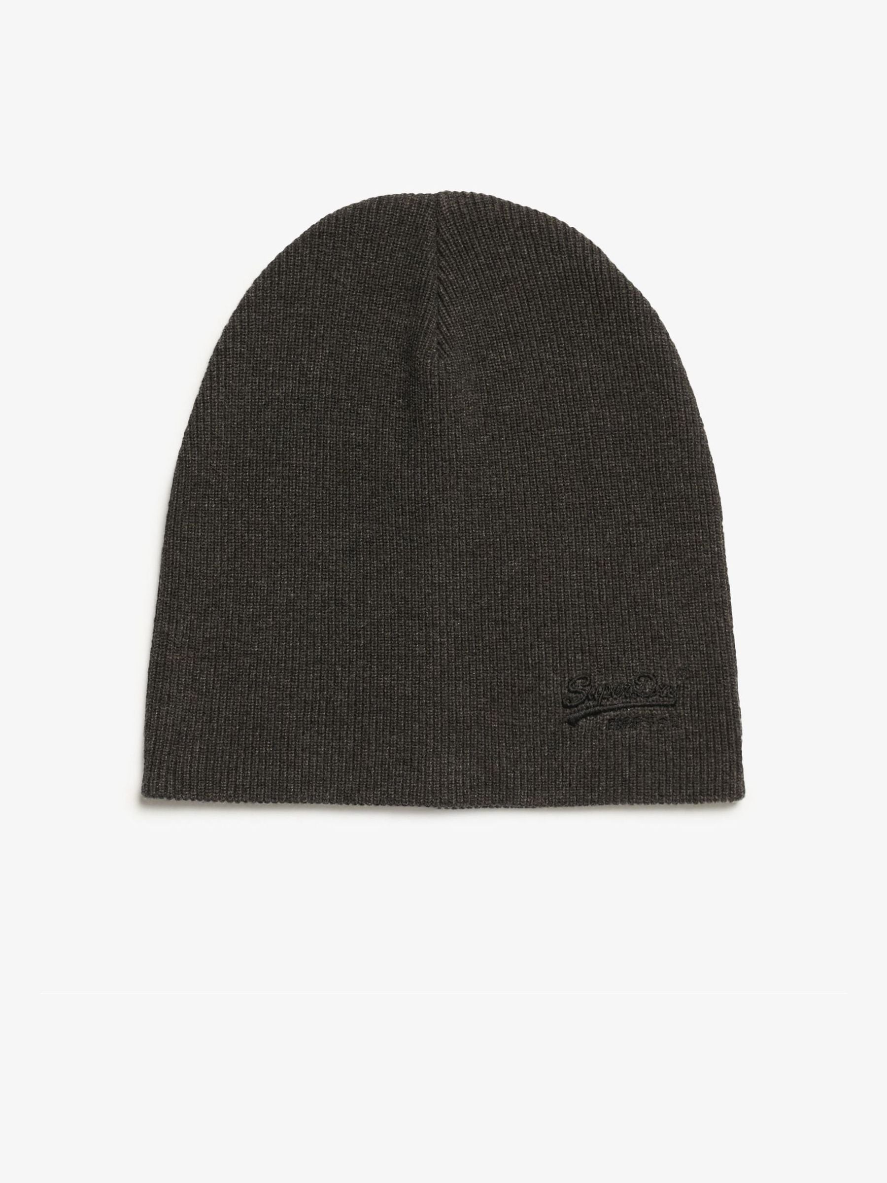 Buy Superdry Grey Essential Logo Knitted Beanie Hat from Next