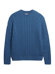 Superdry Coast Blue Jacob Cable Knit Jumper - Image 5 of 6
