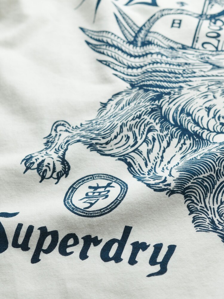 Superdry White Tokyo Narrative Loose T-Shirt - Image 6 of 6