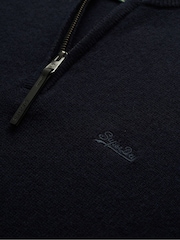 Superdry Blue Wool Blend Half Zip Jumper - Image 5 of 6