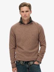Superdry Brown Wool Blend Jumper - Image 1 of 6