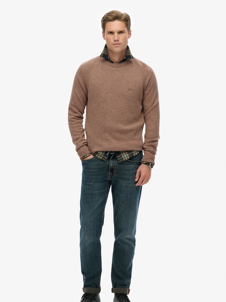 Superdry Brown Wool Blend Jumper - Image 2 of 6