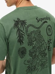 Superdry Green Tokyo Narrative Loose T-Shirt - Image 3 of 6