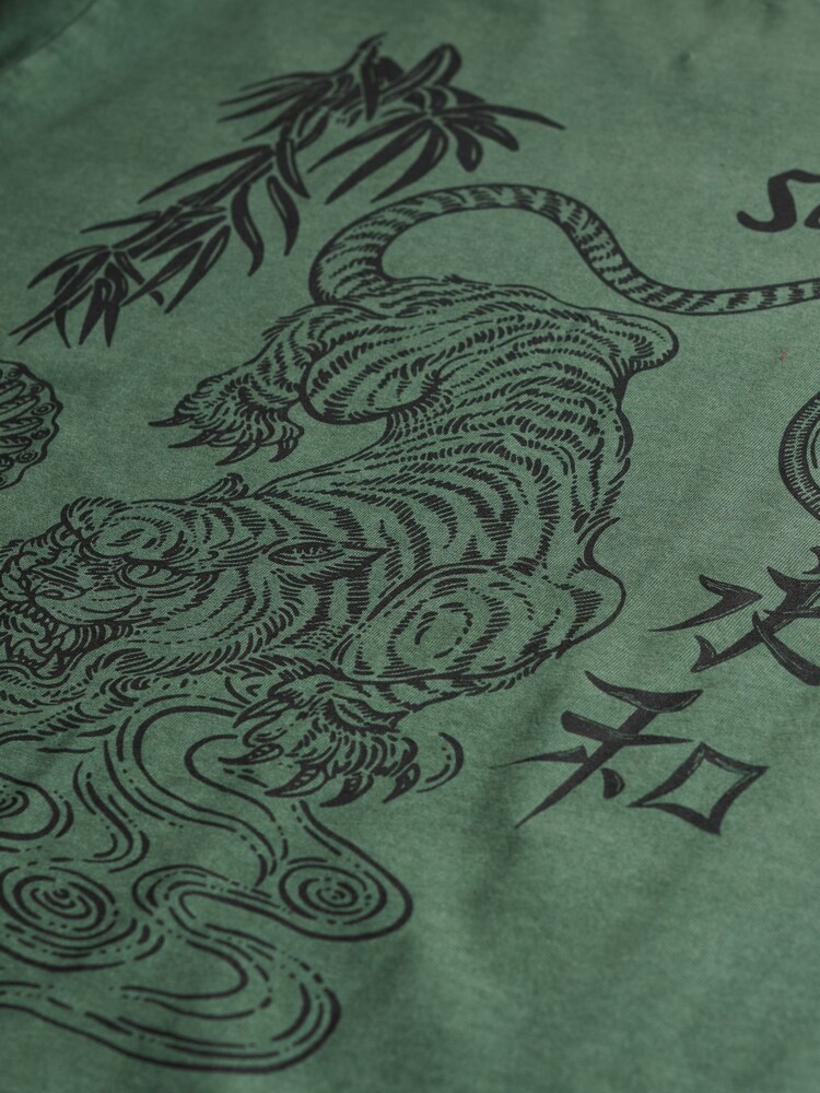 Superdry Green Tokyo Narrative Loose T-Shirt - Image 6 of 6 Superdry Green Tokyo Narrative Loose T-Shirt - Image 6 of 6