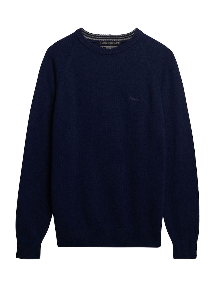 Superdry Mariner Blue Marl Wool Blend Jumper - Image 2 of 4 Superdry Mariner Blue Marl Wool Blend Jumper - Image 2 of 4