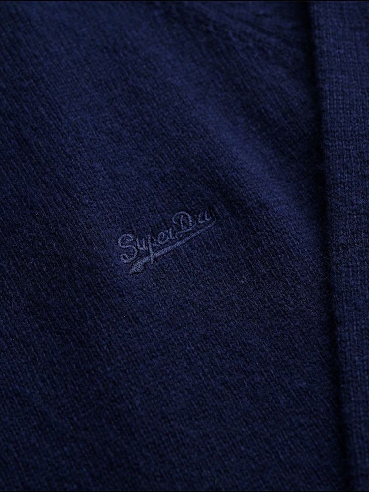 Superdry Mariner Blue Marl Wool Blend Jumper - Image 4 of 4