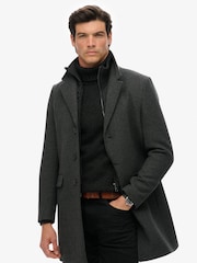Superdry Grey Tailored 2-In-1 Town Coat - Image 2 of 7