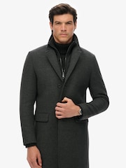 Superdry Grey Tailored 2-In-1 Town Coat - Image 3 of 7
