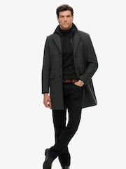 Superdry Grey Tailored 2-In-1 Town Coat - Image 5 of 7