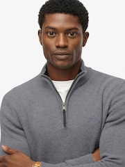 Superdry Grey Wool Blend Half Zip Jumper - Image 3 of 6