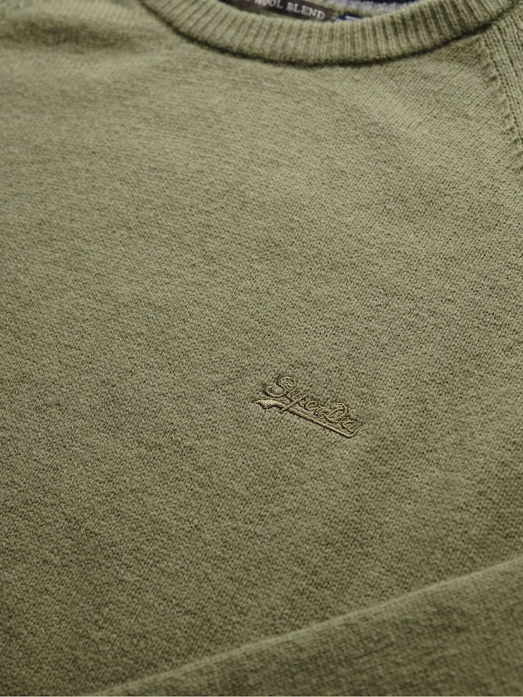 Superdry Light Sage Wool Blend Jumper - Image 7 of 7 Superdry Light Sage Wool Blend Jumper - Image 7 of 7