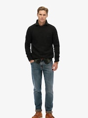 Superdry Midnight Charcoal Marl Wool Blend Jumper - Image 2 of 6