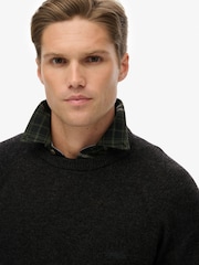 Superdry Midnight Charcoal Marl Wool Blend Jumper - Image 3 of 6