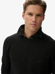 Superdry Midnight Charcoal Marl Wool Blend Jumper - Image 4 of 6