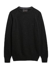 Superdry Midnight Charcoal Marl Wool Blend Jumper - Image 6 of 6
