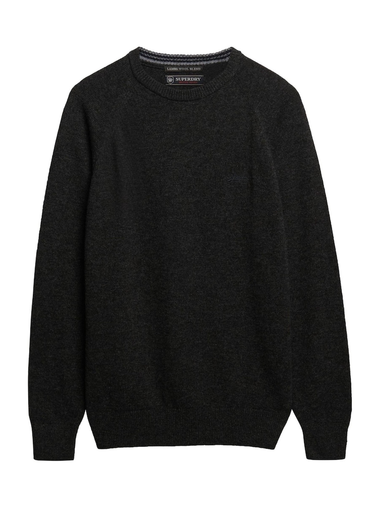 Superdry Midnight Charcoal Marl Wool Blend Jumper - Image 6 of 6