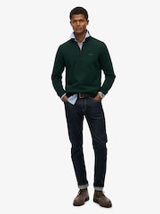 Superdry Green Wool Blend Half Zip Jumper - Image 2 of 6