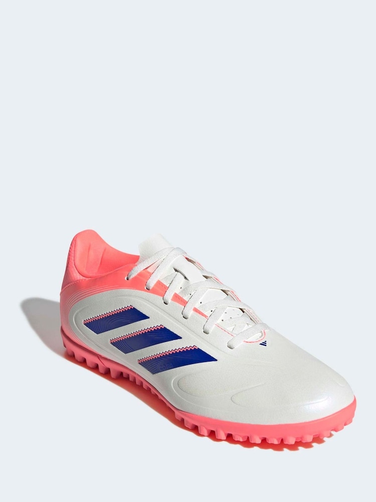 adidas White/Blue Adult Copa Pure 3 Club Turf Boots - Image 1 of 9