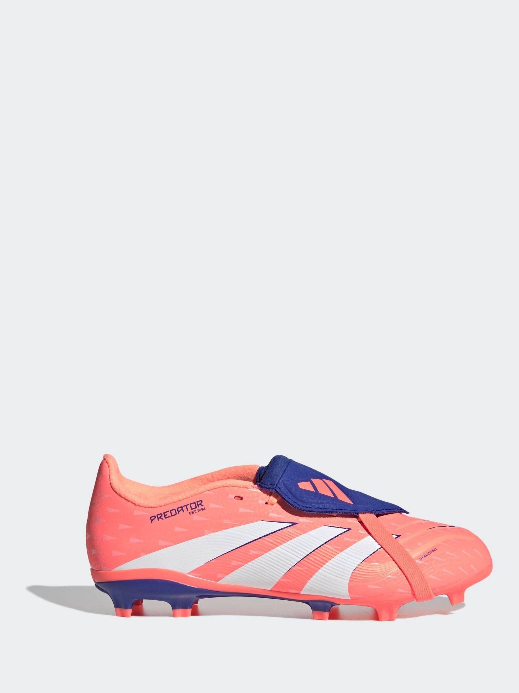 Buy adidas Coral/White Kids Predator League Fold-Over Tongue Firm
